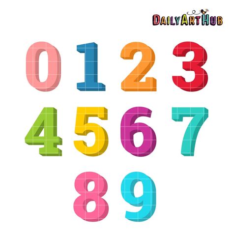 3d Numbers Clip Art Set Daily Art Hub Graphics Alphabets And Svg