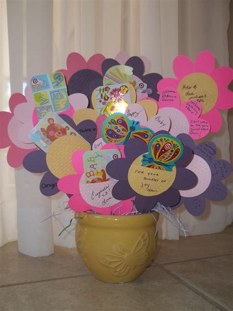 Happy birthday friend flower bucket bouquet card. Inside the Green Door: Baby Shower Gift Card Flower Bouquet