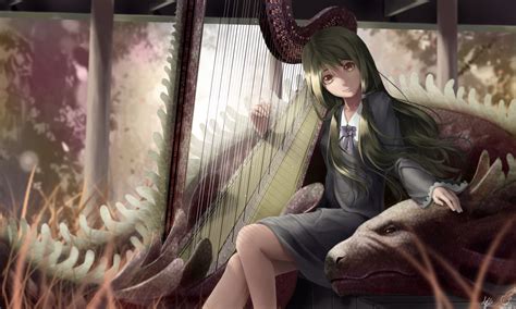 Harp Anime Girls Suits Original Characters Musical