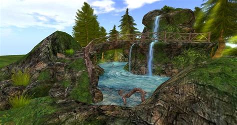Second Life Marketplace Forest Waterfall Nature Scene By