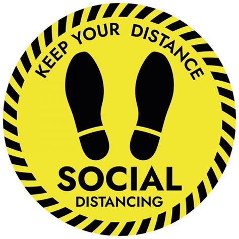 Keep Your Distance Floor Stickers Pack Of 6 Social Distancing Floor