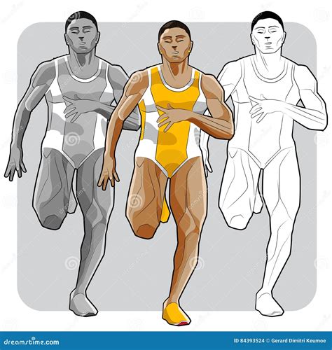 black athlete stock vector illustration of sportsman 84393524