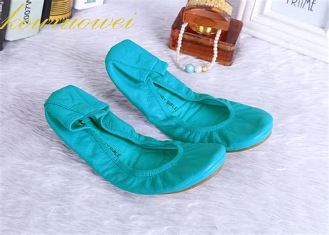 100 Genuine Leather Foldable Flat Shoes Super Soft Bottom Ballerina