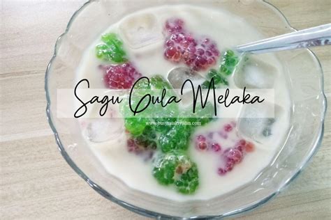 Sagu gula melaka dihidangkan dengan sirap gula melaka dan santan. RESEPI SAGU GULA MELAKA