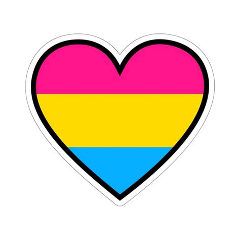 Pansexual Sticker Pan Pride Heart Sticker Queer Laptop Etsy Uk