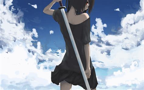 1600x1200 1600x1200 Anime Girls Protection Sword Dress Wallpaper