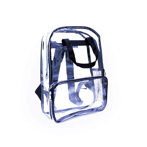Wholesale 18 Clear Backpacks Trimmed In Assorted Colors Blu School