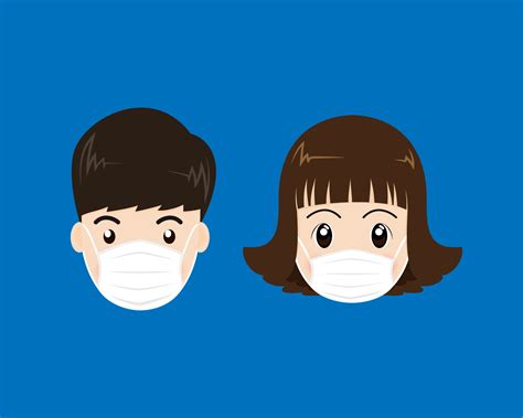Download People face wearing a medical mask isolated on blue background - Vector illustration - Download ...