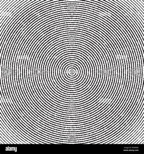 Abstract Concentric Circles Texture In Black And White Colors