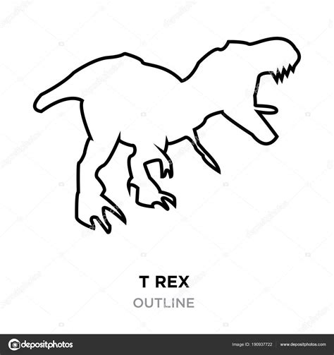 T rex outline auf weißem Hintergrund Vektorillustration Stock