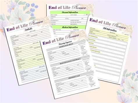 End Of Life Planner Printable Final Preparations Emergency Etsy Uk