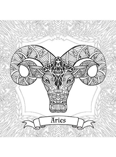 On coloring4all we also suggest printable pages, puzzles, drawing game. Kids-n-fun.com | Coloring page Zodiac signs for adults Aries