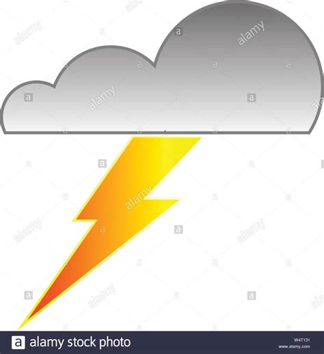 Cloud With Rain And Lightning Bolt Vector Illustration Stock Vector