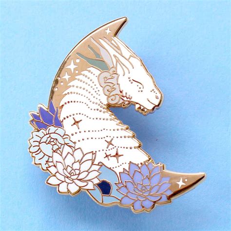 Mythical Flower Dragon Enamel Pin Artist Designed Hard Enamel Pin