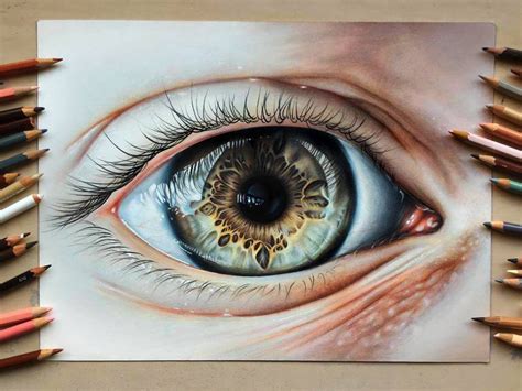 Realistic Drawings Eye Drawing A Realistic Eye With Colored Pencils