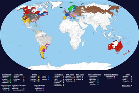Map European Ethnicities Around The World Based On Self