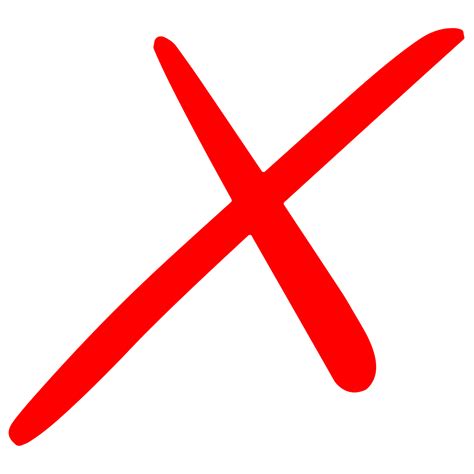 Red Cross Check Mark On Transparent Background 17178409 Png