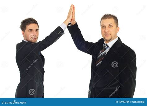 Business Men High Five Stock Photo Image Of Give Shot 17999784