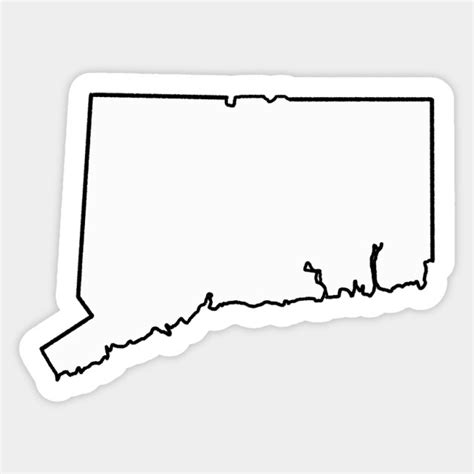 Connecticut Blank Outline Connecticut Sticker Teepublic