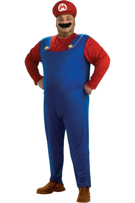 Super Mario Bros Mens Halloween Fancy Dress Costume For Adult Plus