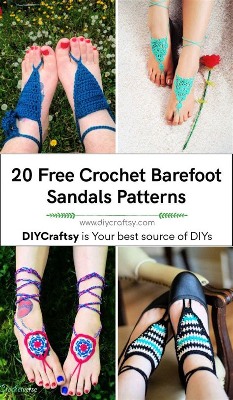 20 Free Crochet Barefoot Sandals Pattern 2022 Updated