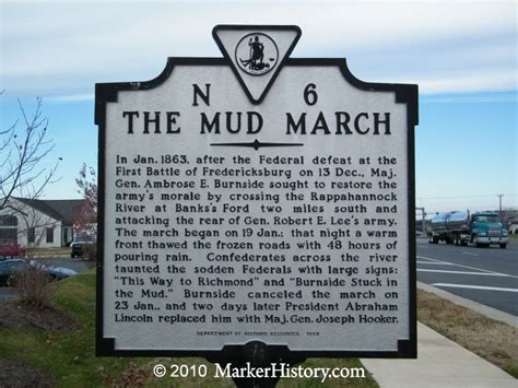 The Mud March N 6 Marker History Battle Of Fredericksburg
