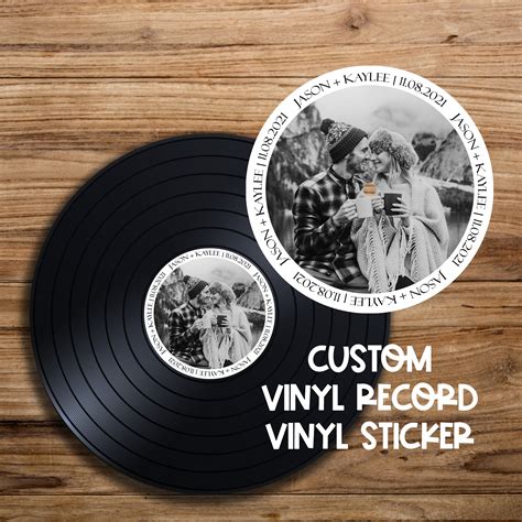 Custom Photo Vinyl Record Sticker For Wedding Guest Book Etsy