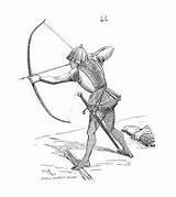 Archer Medieval Archery English Archers Bow Longbow Drawing Longbows Man Arrows Arrow Tudor Equipement Feudal Bows Making Age Agincourt Weapons sketch template