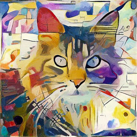 Kandinsky Cat Digital Art By Yury Malkov Pixels