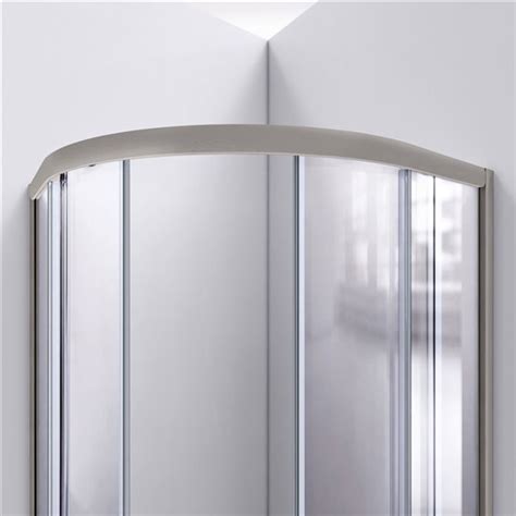 DreamLine Prime Semi Frameless Corner Sliding Shower Enclosure In Brushed Nickel With White Base