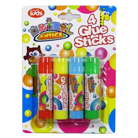 Coloured Childrens Glue Sticks Pack Of 4 Paper Things