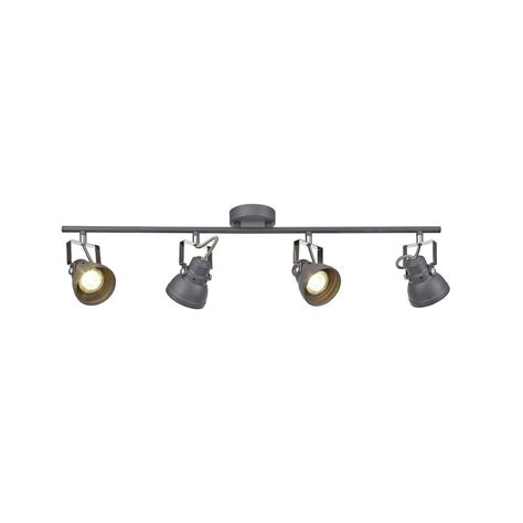 It has 3 shades to create focused pools of light. 4 Light Ceiling Spotlight Bar in Matt Grey with Chrome ...