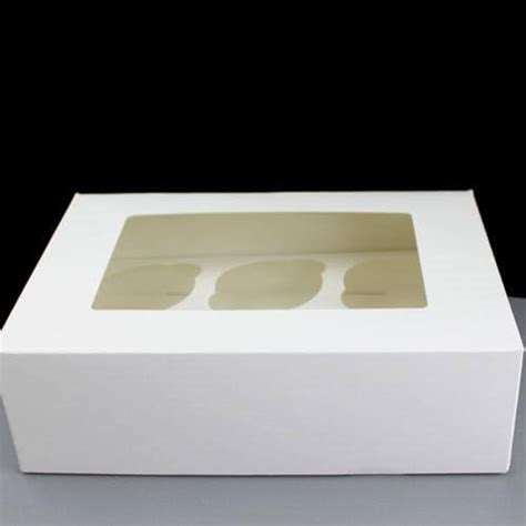 Great savings & free delivery / collection on many items. WHITE Windowed Cupcake Boxes with 6 Cavity Insert