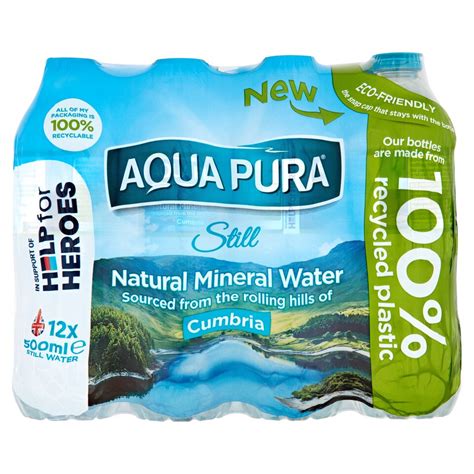 Aqua Pura Still Natural Mineral Water 12 X 500ml Tesco Groceries
