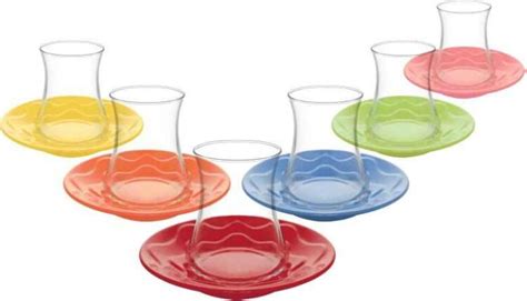 Lav Turkish Tea Glass Set Lal Colours 12pcs Online Turkish Shopping