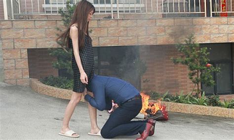Fed Up Wife Burns Designer Bags And Threatens To Divorce While Husband Goes On His Knees And