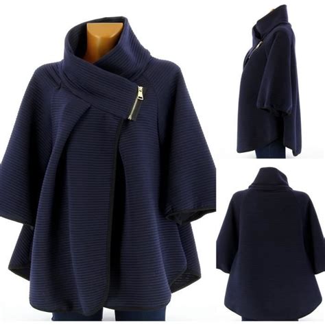 Des photos de femme brune mature toutes nues, y en a un paquet ici. Cape Veste Manteau Grande Taille - MATILDA BLE... BLEU ...