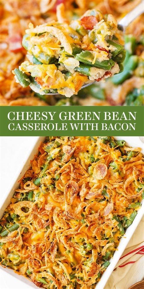 Cheesy Green Bean Casserole With Bacon Handle The Heat