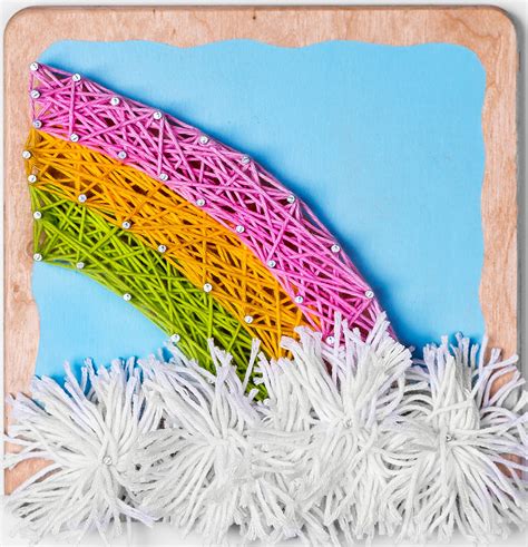 String Art Kit - Bigger Size Canvas - DIY Color RAINBOW Art String ...