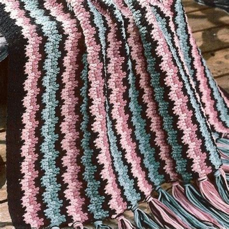 W535 Crochet Pattern Only Dazzling Bargello Design Afghan Blanket
