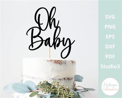 Oh Baby Cake Topper Svg Baby Shower Cake Topper Svg Gender Etsy Australia