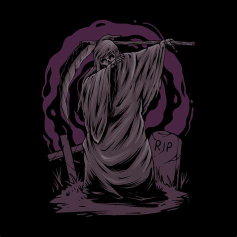 Grim Reaper Dabbing On The Graveyard Premium Vector 8031204 Vector Art