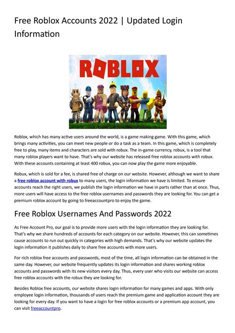 Free Roblox Accounts And Pass By Norvis Smil Issuu
