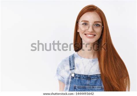 Joyful Outgoing Attractive Redhead European Girl 库存照片（立即编辑）1444493642
