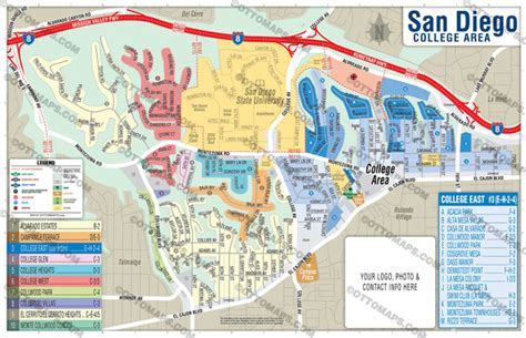 San Diego College Area Map Otto Maps