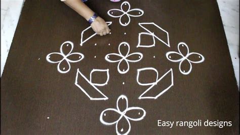Simple Kolam Designs With 11 Dots Latest Deepam Muggulu Easy Rangoli Designs Daily Rangoli