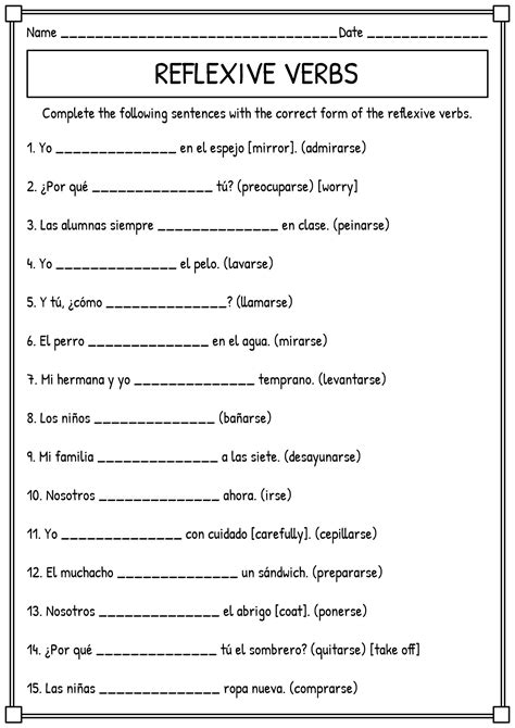 Worksheets Subject Verb In Spanish Worksheeto Com