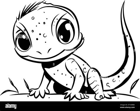 Vector Illustration Of A Cute Lizard On A White Background Cartoon