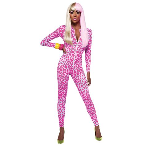 Nicki Minaj Womens Costume Pink Giraffe Super Bass Video Sexy Outfit