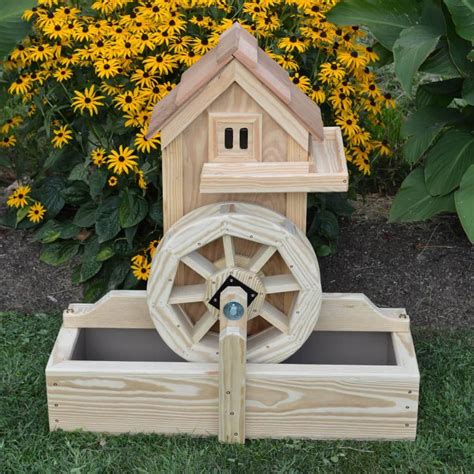 A And L Furniture Waterwheel Gristmill With Electric Pump Backyard